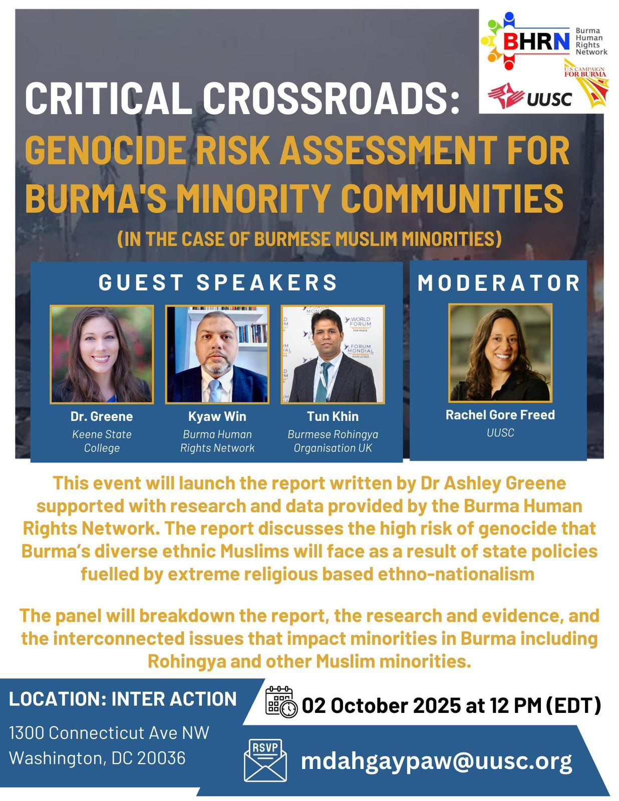 Poster: Critical Crossroads: Genocide Risk Assessment for Burma’s Minority Communities