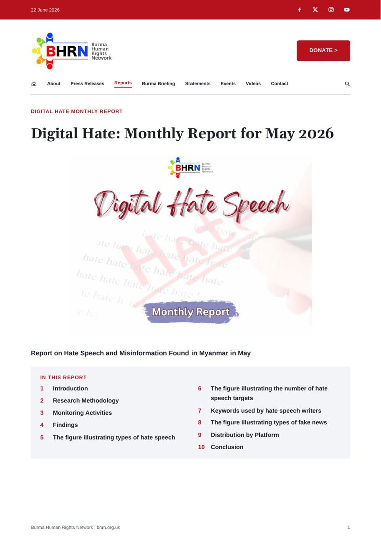 May 2026 - Digital Hate Monthly Report (English/မြန်မာ)