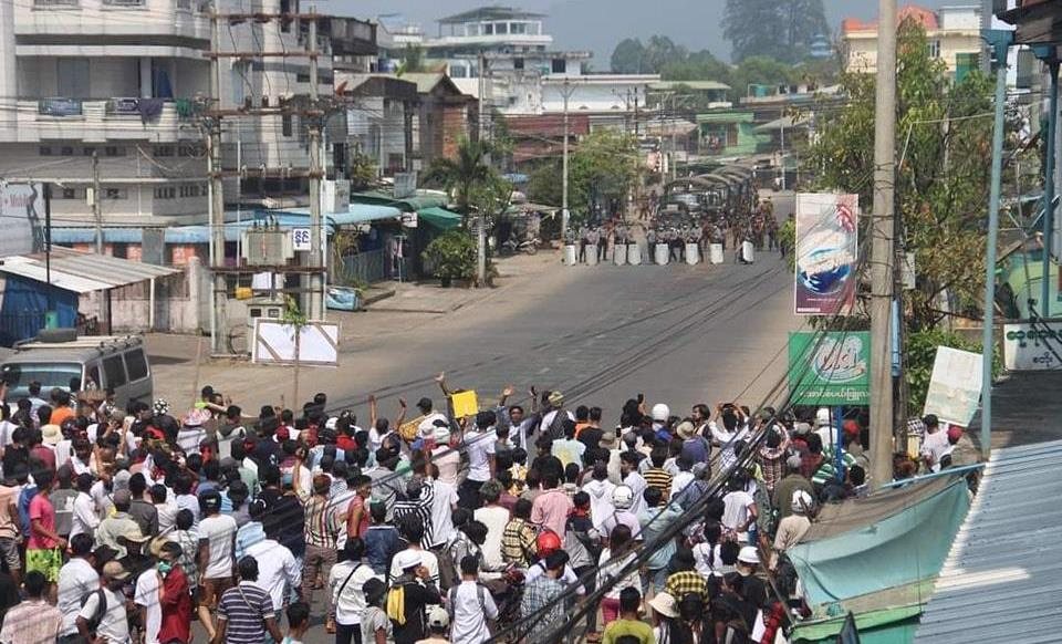 The Protesters against military force on March 5, 2021. Photo: CJ